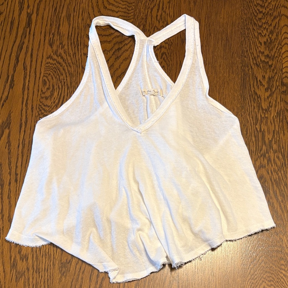 Free People White Racerback Tank Top
